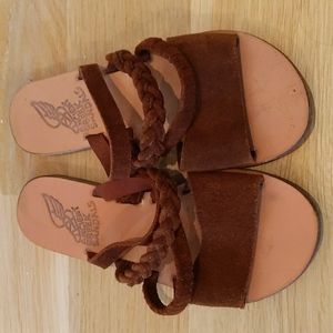 Ancient Greek Sandals brown suede strappy sandals